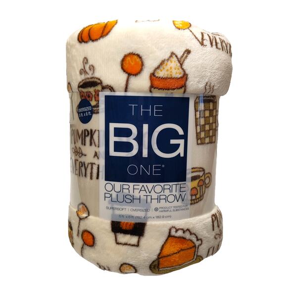 The Big One Pumpkin Spice Oversized Supersoft Plush Throw Blanket - Picture 2 of 6